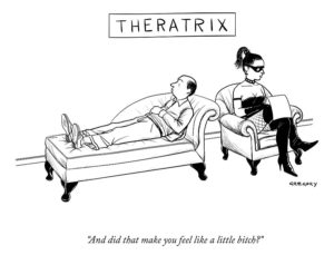theratrix a domnatrix sits in the therapists alex gregory 300x238 - Mental Health in BDSM : Helping Yourself and Others